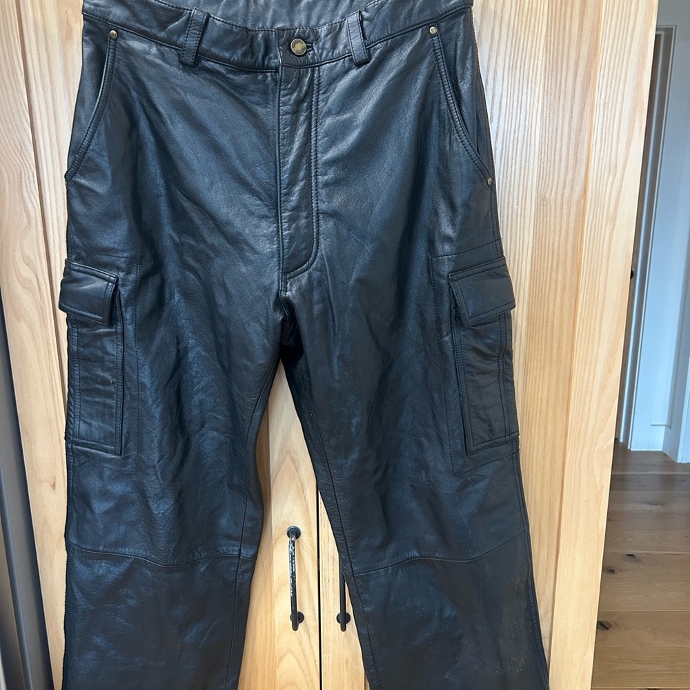 Cool Vintage Cargo Leather pants